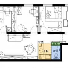 63㎡簡約三居，改動一面墻，拯救“長滿鞋”的極窄玄關(guān)！
