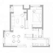 91㎡兩居改一居，柔和的色調,溫暖的材質,美好無處不在！