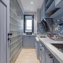 72㎡小戶型北歐混搭風(fēng)藍(lán)灰主調(diào)，陽(yáng)臺(tái)榻榻米休閑兼收納