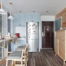 72㎡小戶型北歐混搭風(fēng)藍(lán)灰主調(diào)，陽(yáng)臺(tái)榻榻米休閑兼收納