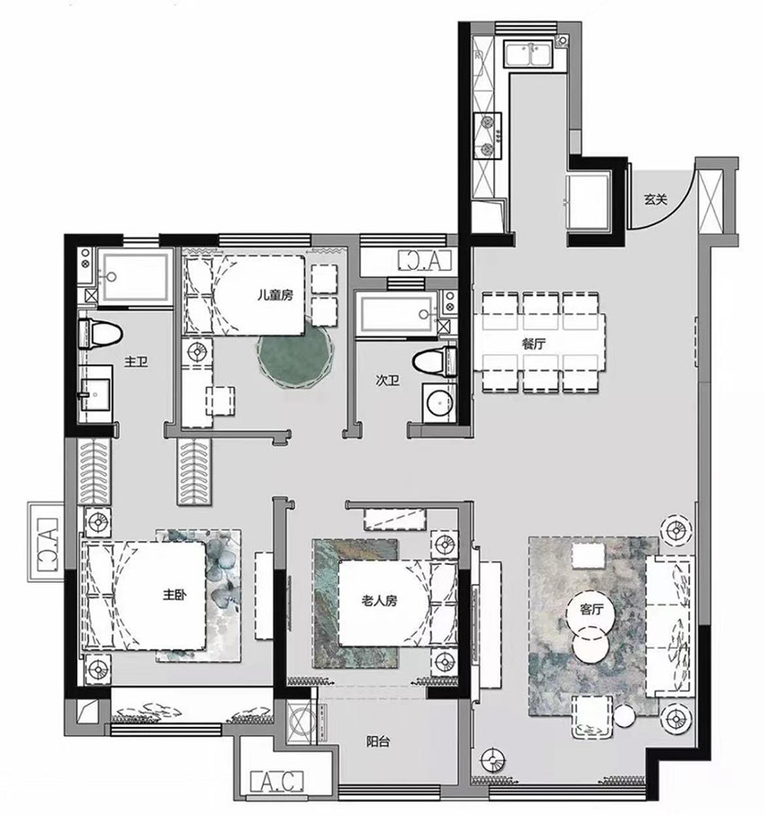 92平現(xiàn)代中式